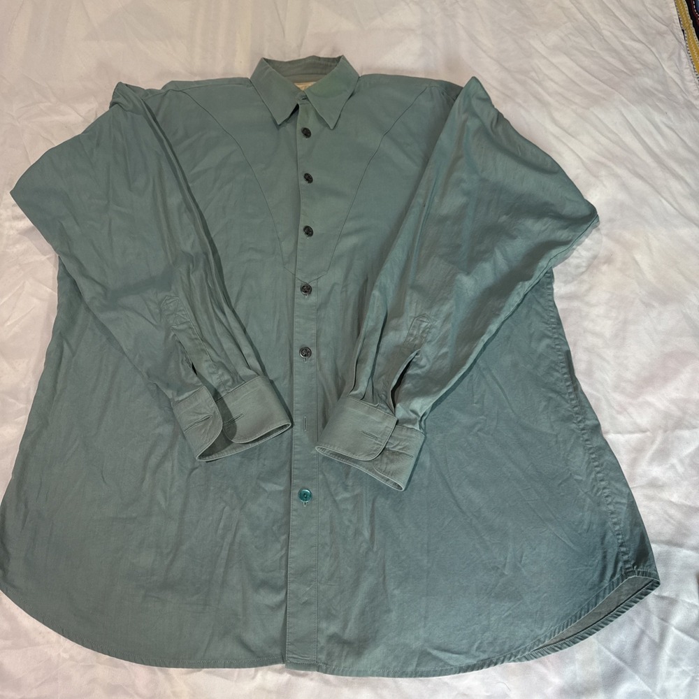Stubbs Collection Western Shirt XXL Green Glow Long Sleeve Button Up As Is